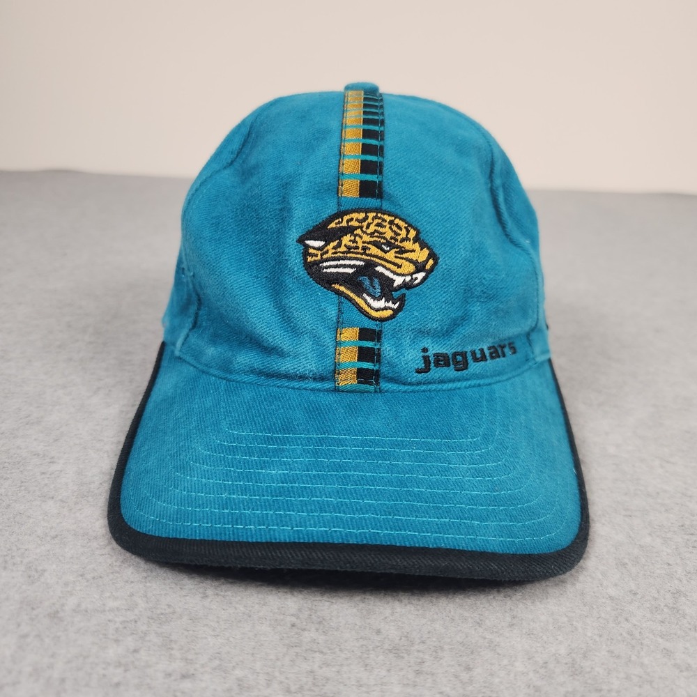 Vintage Jacksonville Jaguars Hat Strapback Teal Zipper Logo Athletic NFL